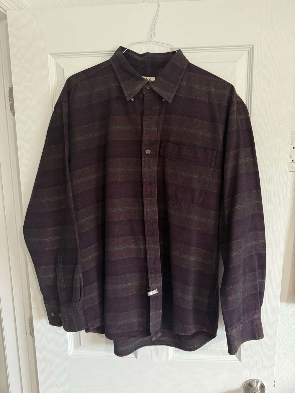 Cabela's Men's Purple Striped Long Sleeve Button-Up Shirt Size L